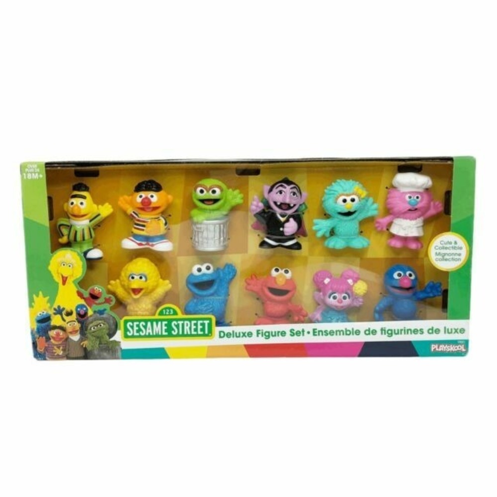 Playskool Sesame Street Deluxe Figure Set Toy Elmo Collectible Characters 18M+